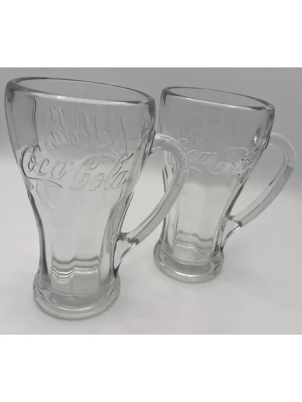 Vintage Libbey Coca-Cola Clear Coke Glass Mugs Heavy Soda Fountain Glass 2 Avail